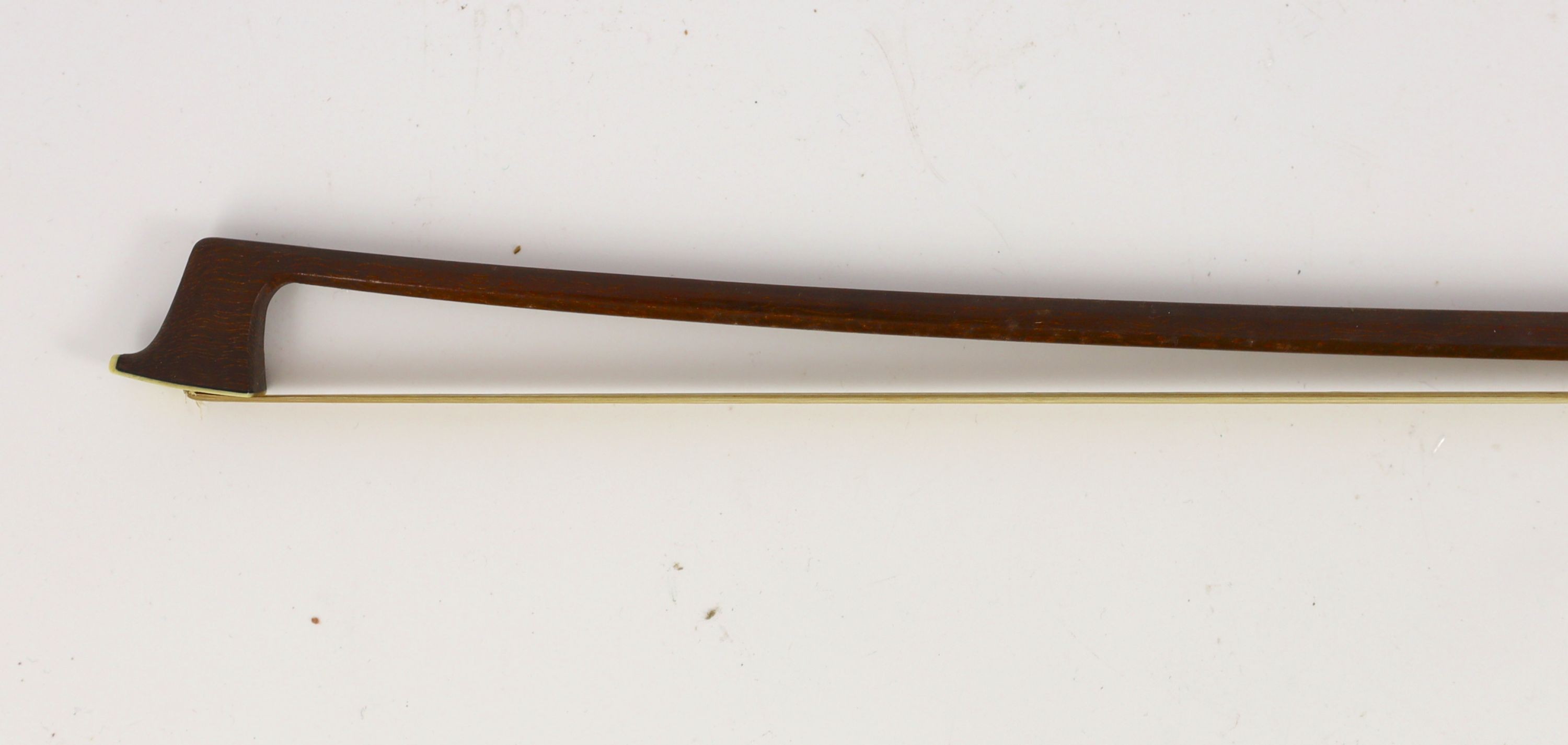 A Violin bow, maker's stamp Jerome Thiboubille - Lamy 74cm.